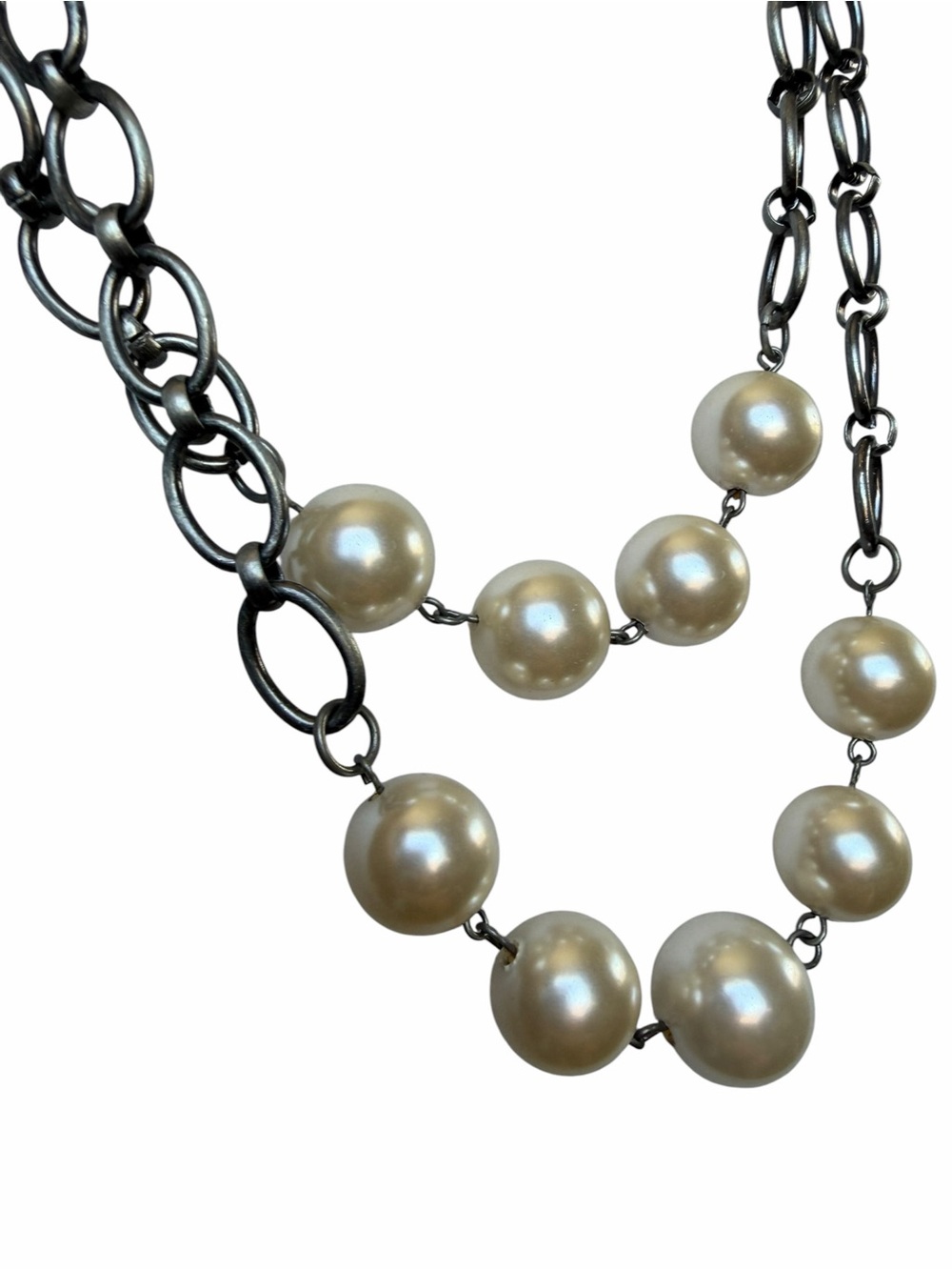 Vintage Style Multi-strand Layered Chunky Large Faux Pearl Necklace - Picture 3 of 6
